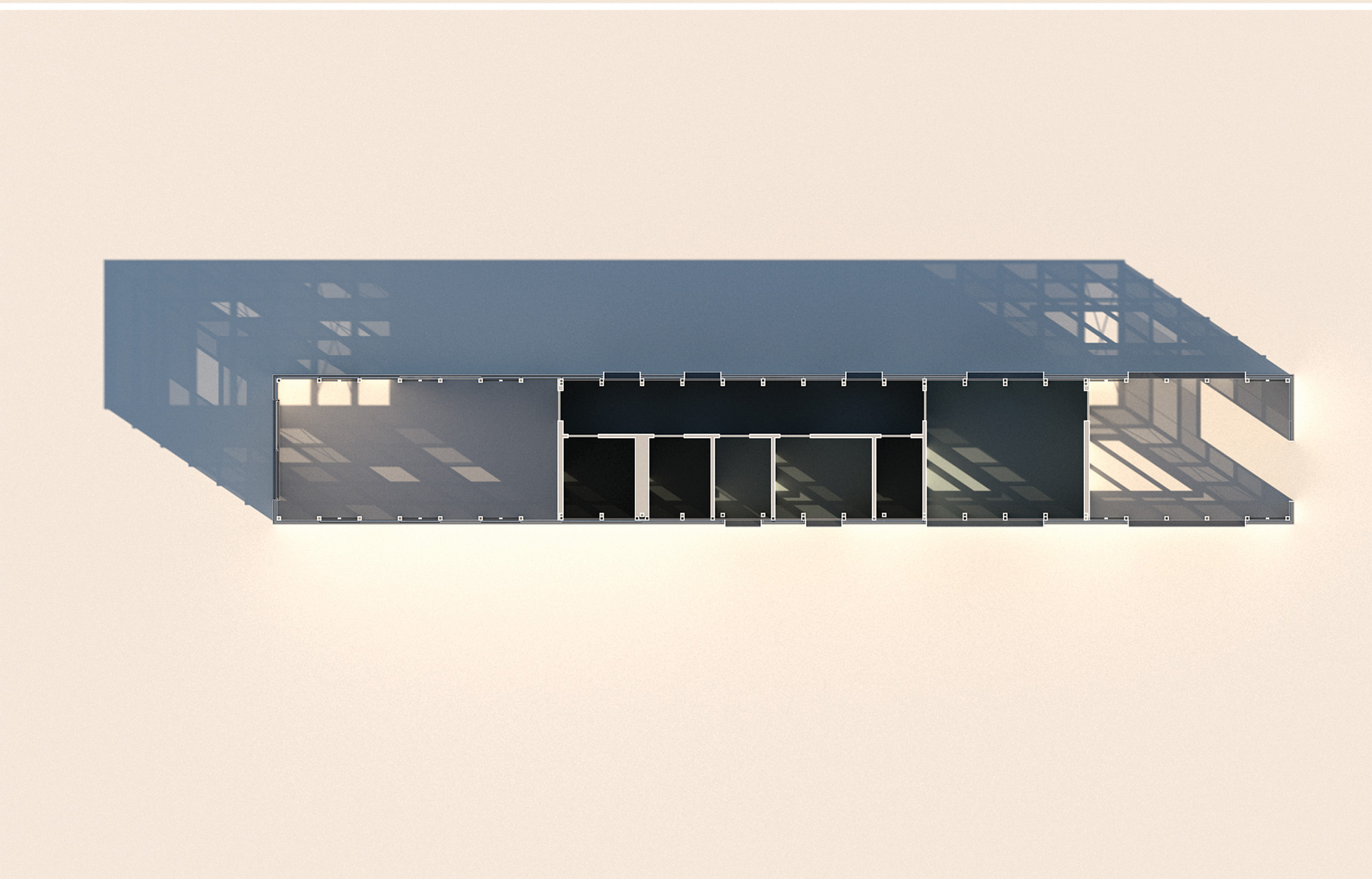 rendered plan demostrating the screen system