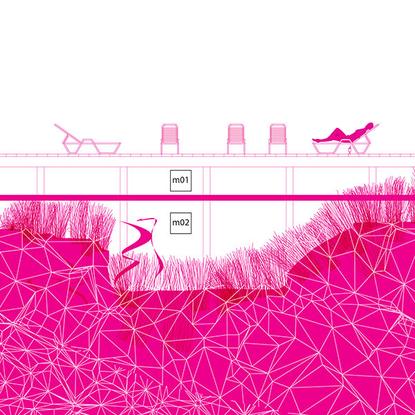 Example of the separated layer, Magenta, representing rising sea level: 5'